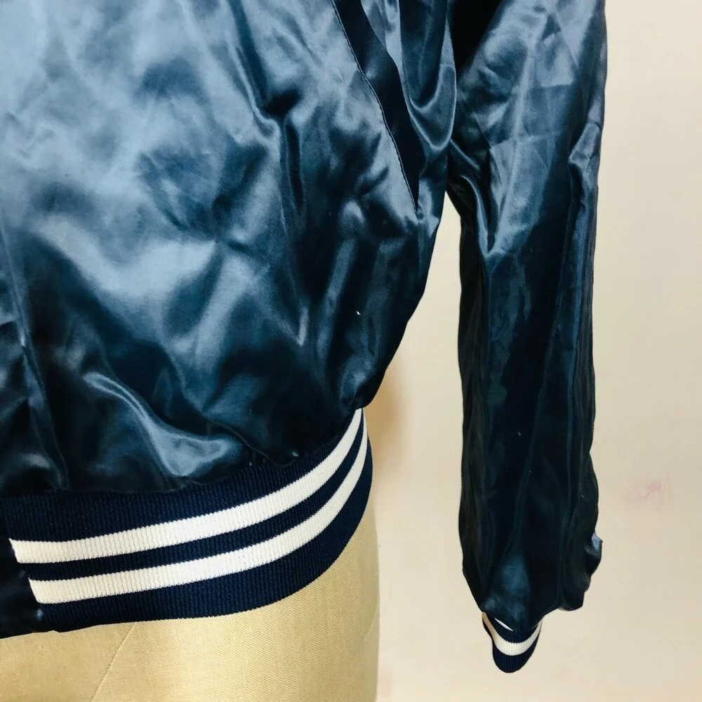 Vintage Hartwell Mister Fox Made USA Jersey Lined Shiny Nylon Bomber Jacket XL